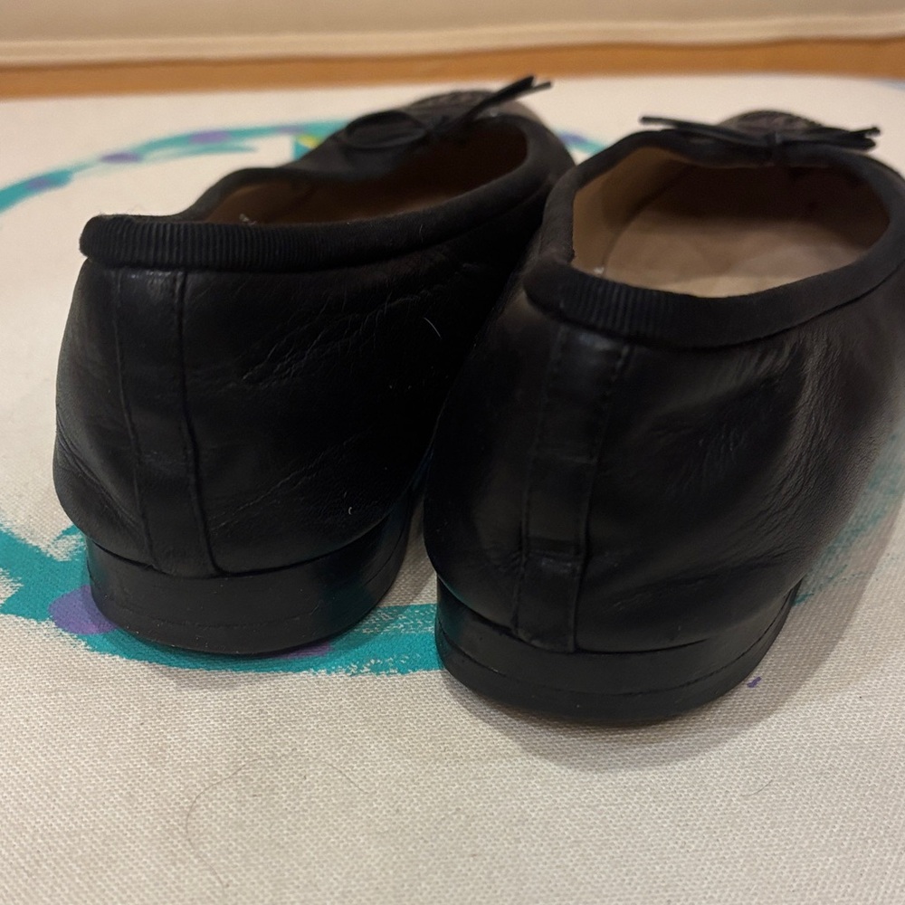 CHANEL Black Leather Loafers with Bow Detail - Picture 2 of 7